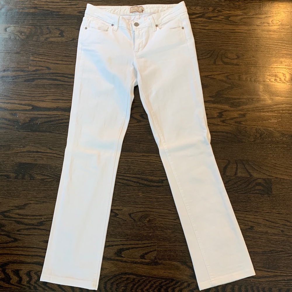 Paige denim classic rise straight leg white jeans